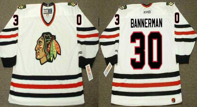 2019 Men Chicago Blackhawks #30 Bannerman white CCM NHL jerseys